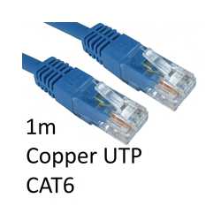 RJ45 (M) to RJ45 (M) CAT6 1m Blue OEM Moulded Boot Copper UTP Network Cable