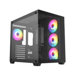 CRONUS Pallas Case, Gaming, Black, Mid Tower, 1 x USB 3.0 / 2 x USB 2.0, Tempered Glass Front & Side Window Panels, Addressable 