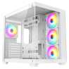 CRONUS Pallas Case, Gaming, White, Mid Tower, 1 x USB 3.0 / 2 x USB 2.0, Tempered Glass Front & Side Window Panels, Addressable 