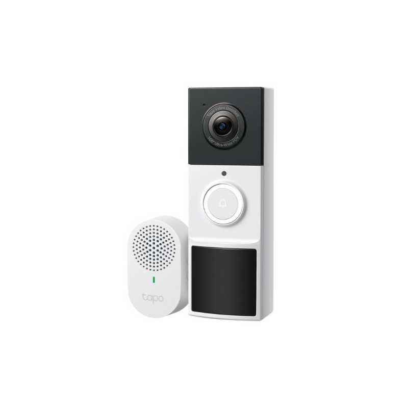 TP-LINK (TAPO D210) Smart Battery 2K 3MP Video Doorbell Camera w/ Chime, 6-Month Battery, Night Vision, AI Detection & Notificat