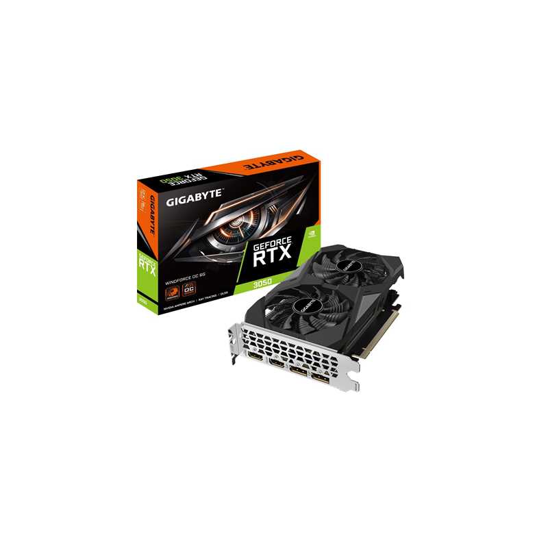 Gigabyte NVIDIA GeForce RTX 3050 WINDFORCE OC 6G Graphics Card, 6GB GDDR6, 2304 CUDA Cores, 1477 MHz Core Clock, Dual Fan, 2x Di