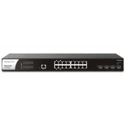 DrayTek VSPQ2200XB-K VigorSwitch PQ2200xb 16 Port 2.5 GbE POE+ Managed Layer 2+ Switch with 4x POE++ Ports and 4x 10GbE SFP+ Por