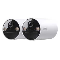 TP-LINK (TAPO C410) Smart Wire-Free 2K Indoor/Outdoor Security Cameras (2-Pack), 6400mAh Battery, Colour Night Vision, AI Detect