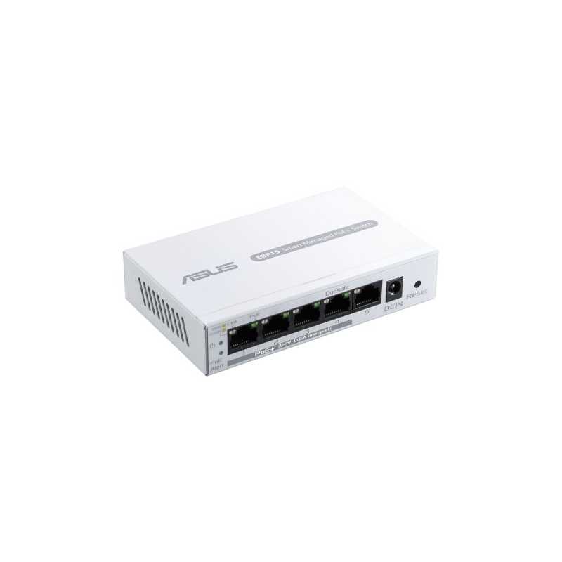 Asus (ExpertWiFi EBP15) 5-Port Gigabit Smart Managed Switch with 4-Port PoE+, 60W, Centralised Management