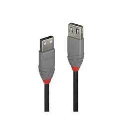 Lindy 36701 0.5m USB-A (M) 2.0 To USB-A (F) 2.0 Anthra Line 480Mbps Extension Cable - Black