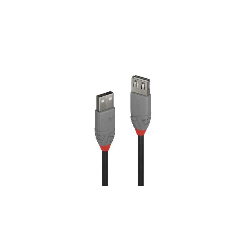 Lindy 36701 0.5m USB-A (M) 2.0 To USB-A (F) 2.0 Anthra Line 480Mbps Extension Cable - Black