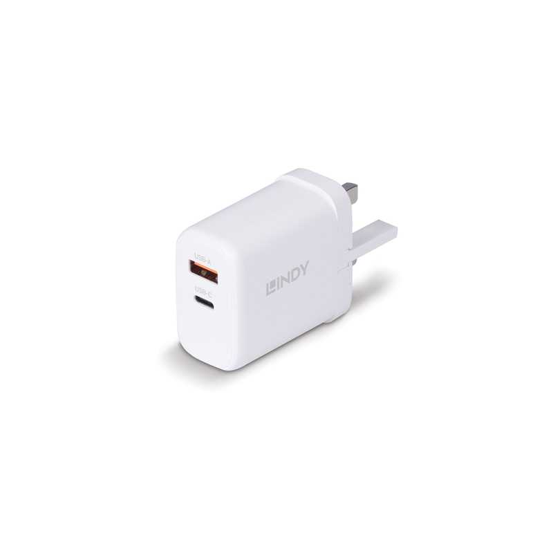 LINDY 73429 65W USB Type A & C GaN Charger UK Plug