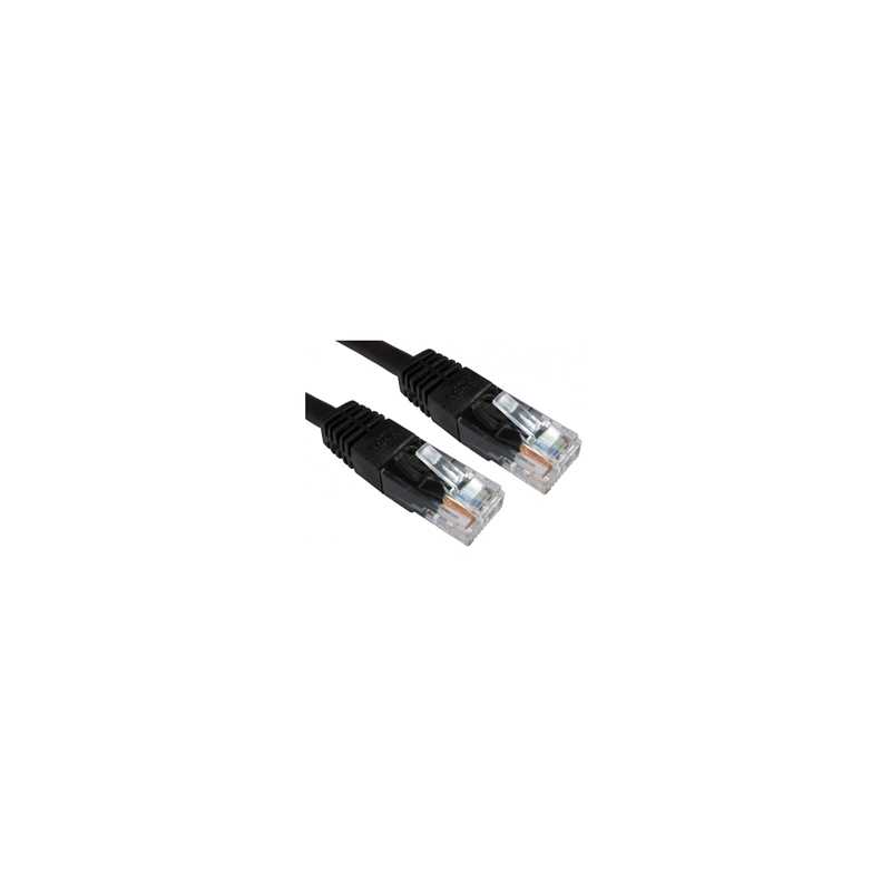 RJ45 (M) to RJ45 (M) CAT6 0.25m Black OEM Moulded Boot Copper UTP Network Cable