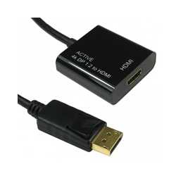 15CM DISPLAY PORT V1.2 - HDMI ACTIVE ADAP 4K BLACK