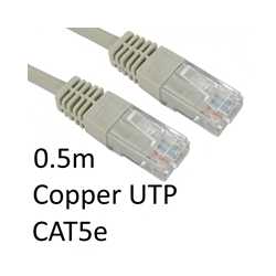 RJ45 (M) to RJ45 (M) CAT5e 0.5m Grey OEM Moulded Boot Copper UTP Network Cable