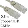 RJ45 (M) to RJ45 (M) CAT5e 0.5m Grey OEM Moulded Boot Copper UTP Network Cable