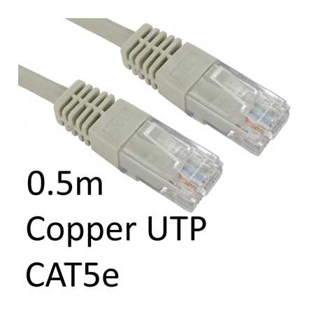 RJ45 (M) to RJ45 (M) CAT5e 0.5m Grey OEM Moulded Boot Copper UTP Network Cable