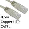 RJ45 (M) to RJ45 (M) CAT5e 0.5m Grey OEM Moulded Boot Copper UTP Network Cable