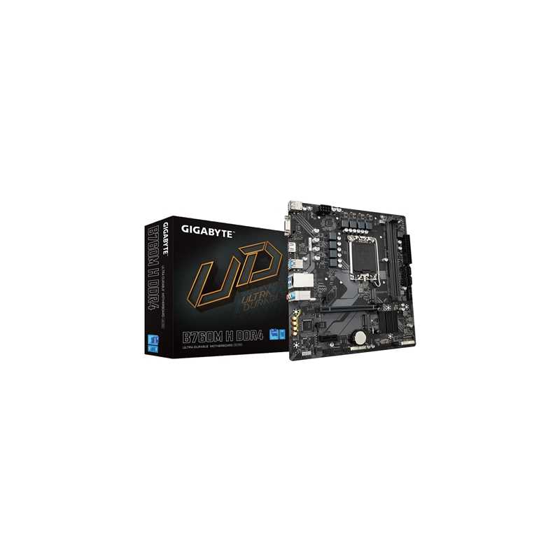 Gigabyte B760M H DDR4 Ultra Durable Intel 1700 Socket Motherboard, Micro-ATX, 2x DDR4 Slots, 2x M.2 Sockets, GbE LAN, 1x D-Sub /