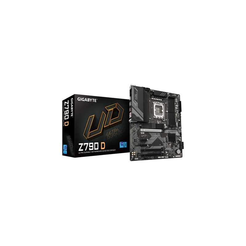 Gigabyte Z790 D Ultra Durable Intel 1700 Socket Motherboard, ATX, 4x DDR5 Slots, 3x M.2 Sockets, 2x USB-C Port, 2.5GbE LAN, 1x D