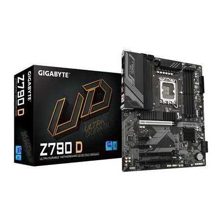 Gigabyte Z790 D Ultra Durable Intel 1700 Socket Motherboard, ATX, 4x DDR5 Slots, 3x M.2 Sockets, 2x USB-C Port, 2.5GbE LAN, 1x D