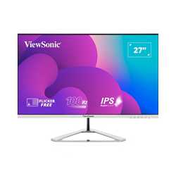 Viewsonic VX2776-SMH 27 Inch IPS Frameless Monitor, Full HD, 100Hz, 4ms, VGA, 2xHDMI, Int PSU, VESA, Chrome Stand, Speakers