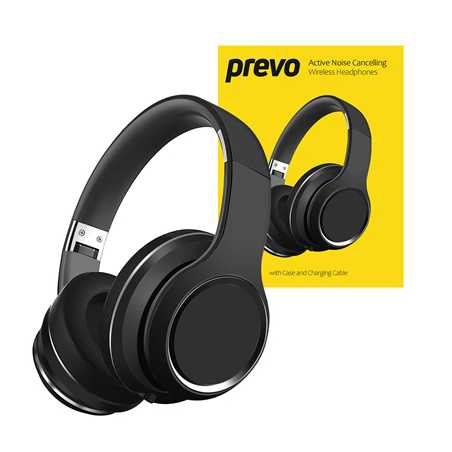 Prevo A6-ANC Active Noise Cancelling (ANC) Wireless Headphones with Bluetooth 5.4, True Wireless Stereo (TWS) Sound, Automatic P