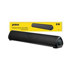 Prevo MS03 Wireless Stereo Soundbar with Bluetooth, USB & SD, Space-Saving Wireless Speaker for TV, Home Entertainment System, P