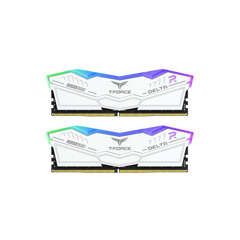 Team T-Force Delta RGB 32GB Kit (2 x 16GB), DDR5, 6000MHz (PC5-48000), CL30, ECC, XMP 3.0, PMIC, DIMM Memory, White