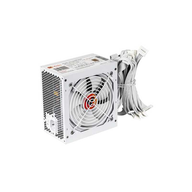 Vida 500W ATX PSU, 80+ Bronze, Fluid Dynamic Ultra-Quiet Fan, PCIe, Flat White Cables, Power Lead Not Included, White