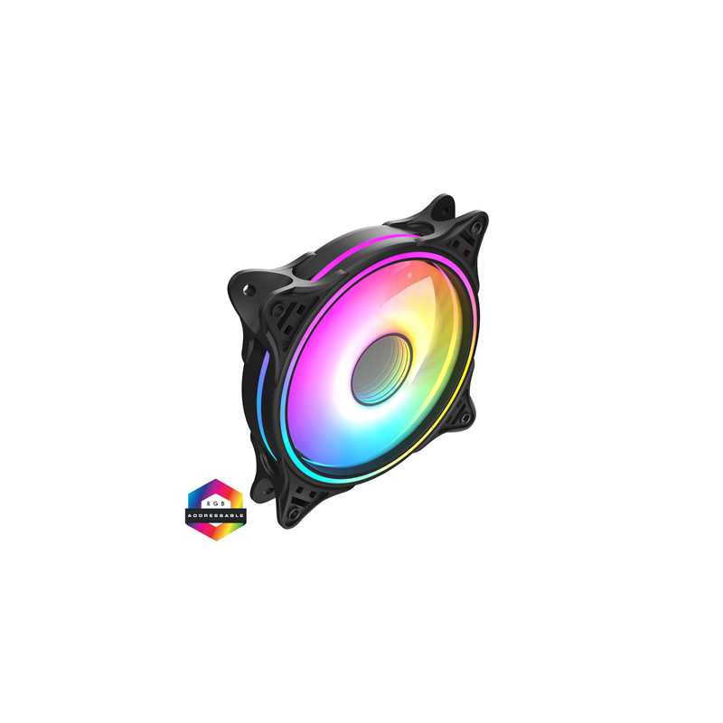 CiT Tornado FNB 120mm RGB LED Fan - High Airflow, Quiet Operation, 4-Pin PWM, Black