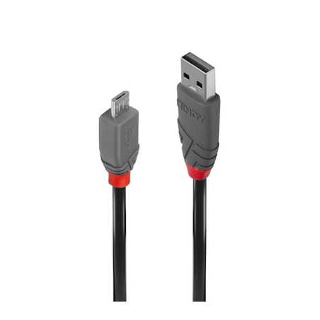 Lindy 36731 0.5m USB 2.0 Type A to Micro-B Cable, Anthra Line