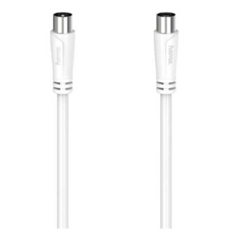 Hama Antenna Cable, Coax Male to Coax Female, 90dB, 15 Metre, White