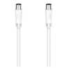 Hama Antenna Cable, Coax Male to Coax Female, 90dB, 20 Metre, White