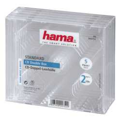 Hama 5x Double CD/DVD/Blu-Ray Cases, 2 Discs per case, Transparent