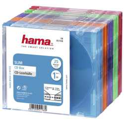 Hama CD/DVD/Blu-Ray Slim Jewel Cases x25, Coloured