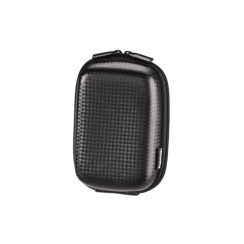 Hama Hardcase 60L Carbon Style Compact Camera Case, Belt Loop, Neck Strap, Black, 7 x 4 x 11 cm Compartment 