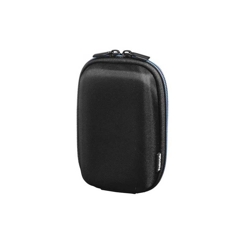 Hama Hardcase Zip 80M Camera Case, Belt Loop, Neck Strap, Black/Blue, 7.5 x 4.5 x 12.5 cm Compartment