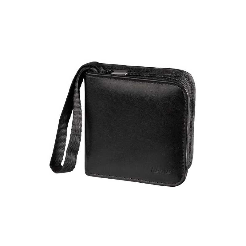 Hama Memory Card Case, Large, Faux Leather, Black, 8.8 x 2.6 x 9.2 cm Compartment, Max 12 Cards