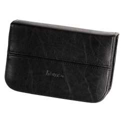 Hama Universal Memory Card Case, Large, Faux Leather, Black, 16.5 x 3 x 11.5 cm Compartment, Max 5 Cards