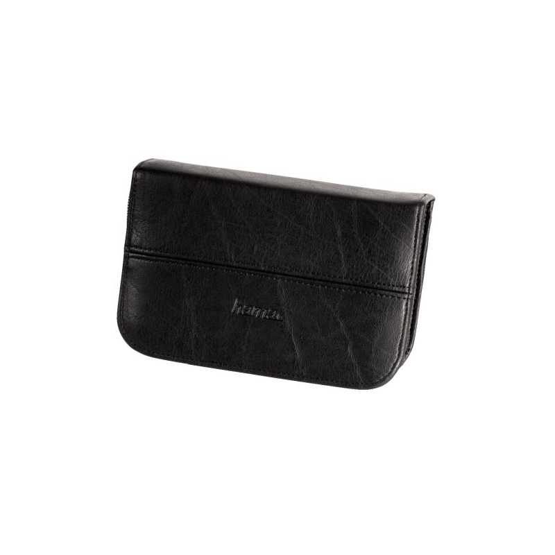 Hama Universal Memory Card Case, Large, Faux Leather, Black, 16.5 x 3 x 11.5 cm Compartment, Max 5 Cards