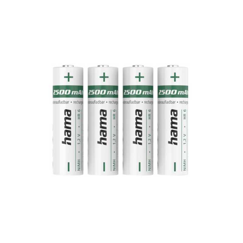 Hama NiMH AA Mignon Rechargeable Batteries (4-Pack), 2500mAh, 1.2V