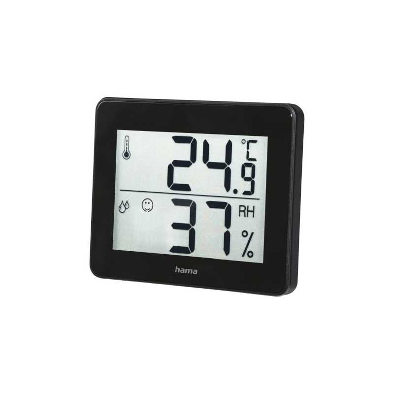 Hama TH-130 Thermo/Hygrometer - Thermometer, Hygrometer, Comfort Indicator, Black