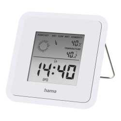 Hama TH50 Thermo/Hygrometer - Thermometer, Hygrometer, Weather Forecast, Date/Time, Alarm, White