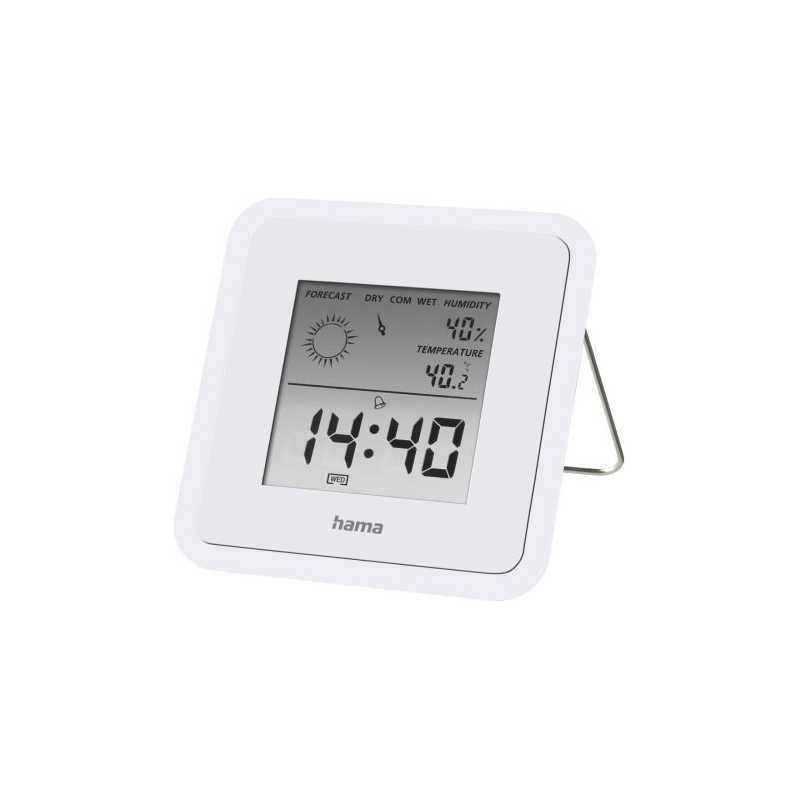 Hama TH50 Thermo/Hygrometer - Thermometer, Hygrometer, Weather Forecast, Date/Time, Alarm, White