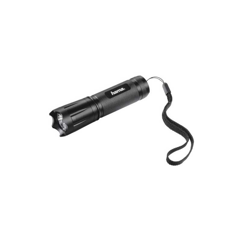 Hama Classic C-118 100 Lumen LED Torch, 110m Range, IP54 Splash/Dust Proof, Black