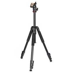 Hama (Traveller 163 Ball) Camera Tripod, 3-Way Ball Head, 163cm Max Height, 6.4mm Thread, Quick-Release Plate, Spirit Level, Bag