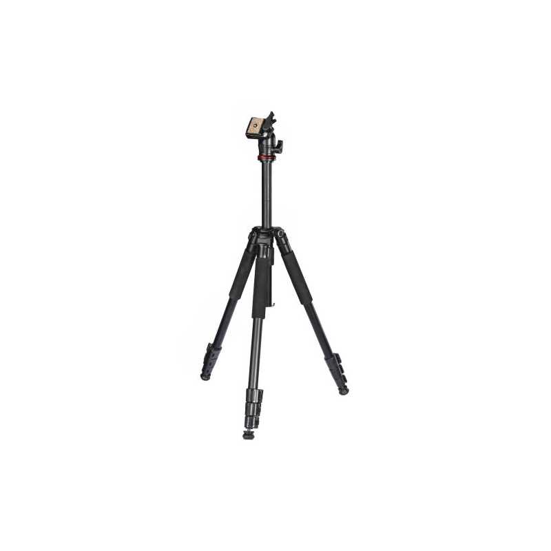 Hama (Traveller 163 Ball) Camera Tripod, 3-Way Ball Head, 163cm Max Height, 6.4mm Thread, Quick-Release Plate, Spirit Level, Bag