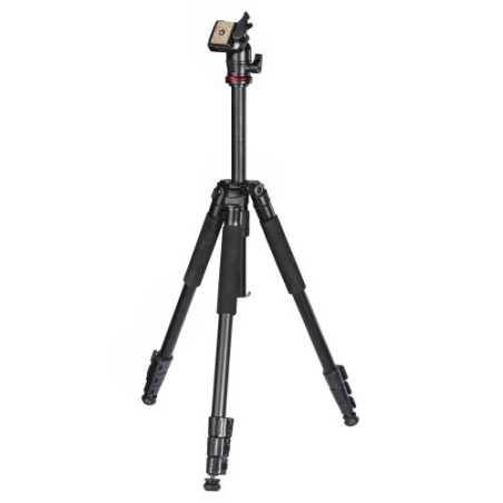 Hama (Traveller 163 Ball) Camera Tripod, 3-Way Ball Head, 163cm Max Height, 6.4mm Thread, Quick-Release Plate, Spirit Level, Bag