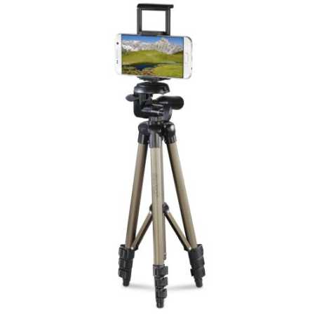 Hama Phone/Tablet Tripod, 3D Tilt Head, 106cm Max Height, 6.4mm Thread & Phone/Tablet Holder, Quick-Change Plate, Spirit Level, 