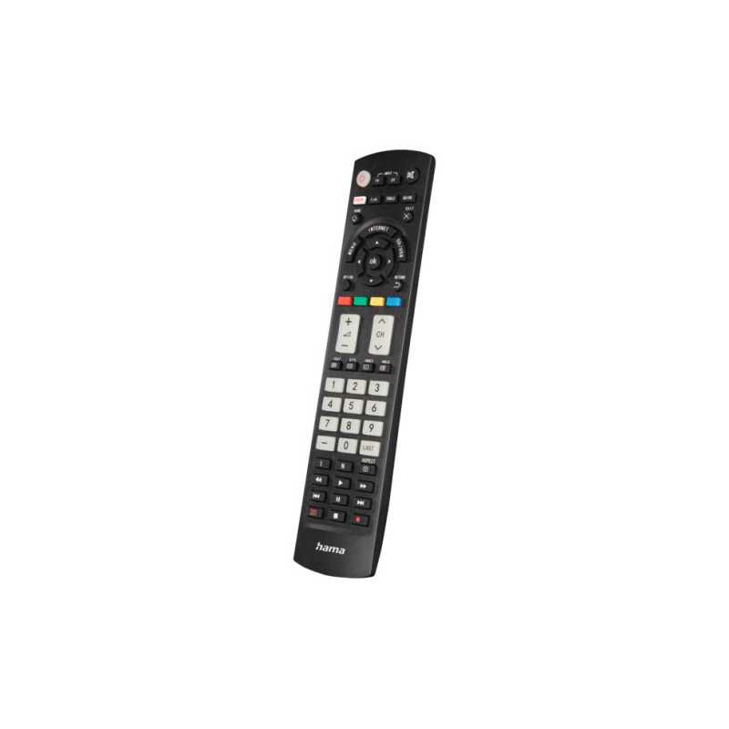 Hama Universal IR Remote Control for Panasonic TVs, Teachable, Smart Buttons, Illuminating Buttons, 10m Range