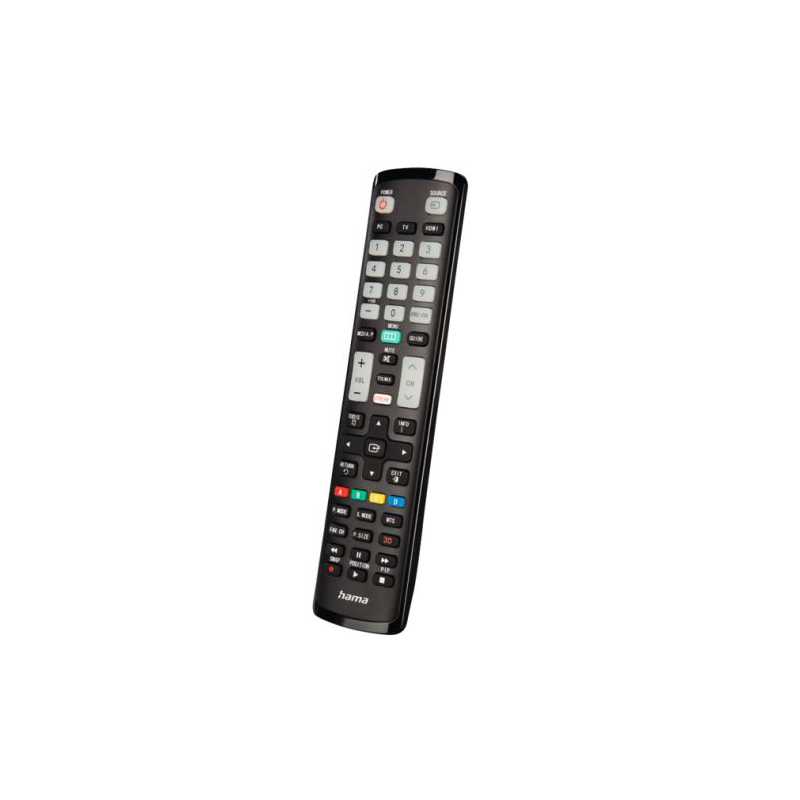 Hama Universal IR Remote Control for Samsung TVs, Teachable, Smart Buttons, Illuminating Buttons, 10m Range