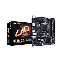 Gigabyte H610M S2H V2 Intel 1700 Socket Motherboard, Micro-ATX, 2x DDR5 Slots, 1x M.2 Socket, GbE LAN, 1x D-Sub / 2x DisplayPort