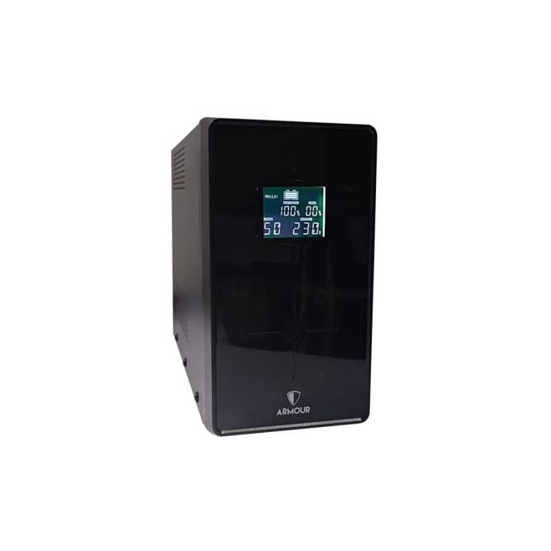 Vida Armour 1000VA UPS, 600W, LCD Display, 3x UK Plug, 2x RJ45, 3x IEC, USB