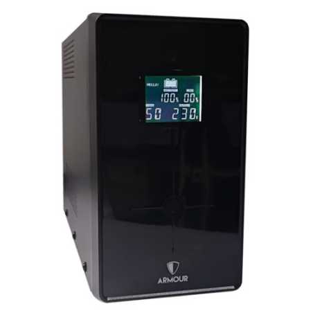 Vida Armour 1000VA UPS, 600W, LCD Display, 3x UK Plug, 2x RJ45, 3x IEC, USB